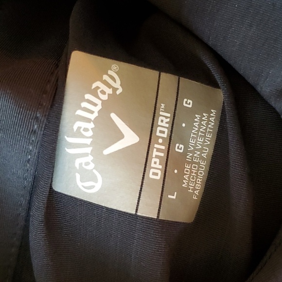 Callaway Opti Dri Black Polo Collared Short Sleeve Golf Shirt Mens Size Large - Picture 16 of 17